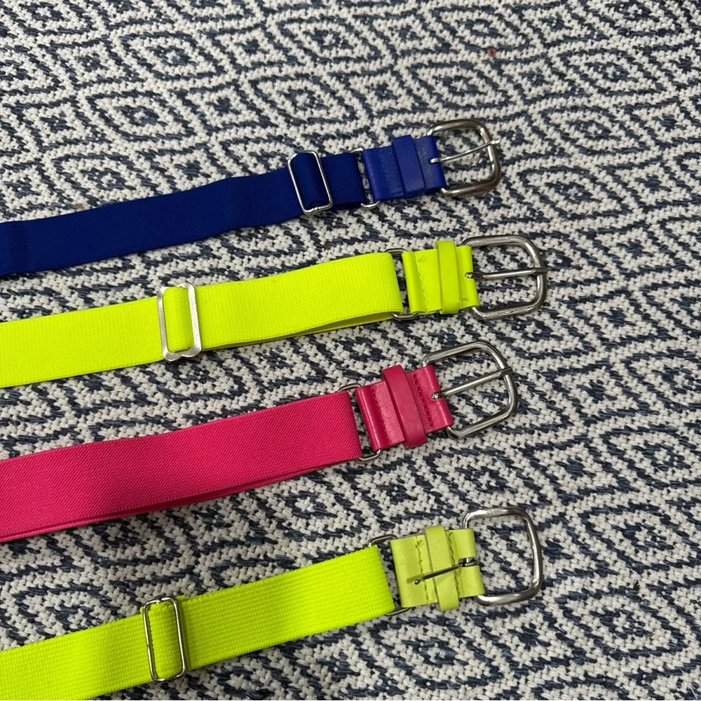 Set of Four Vibrant baseball / softball Belts